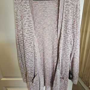 Lane Bryant Light Pink Open Knit Cardigan